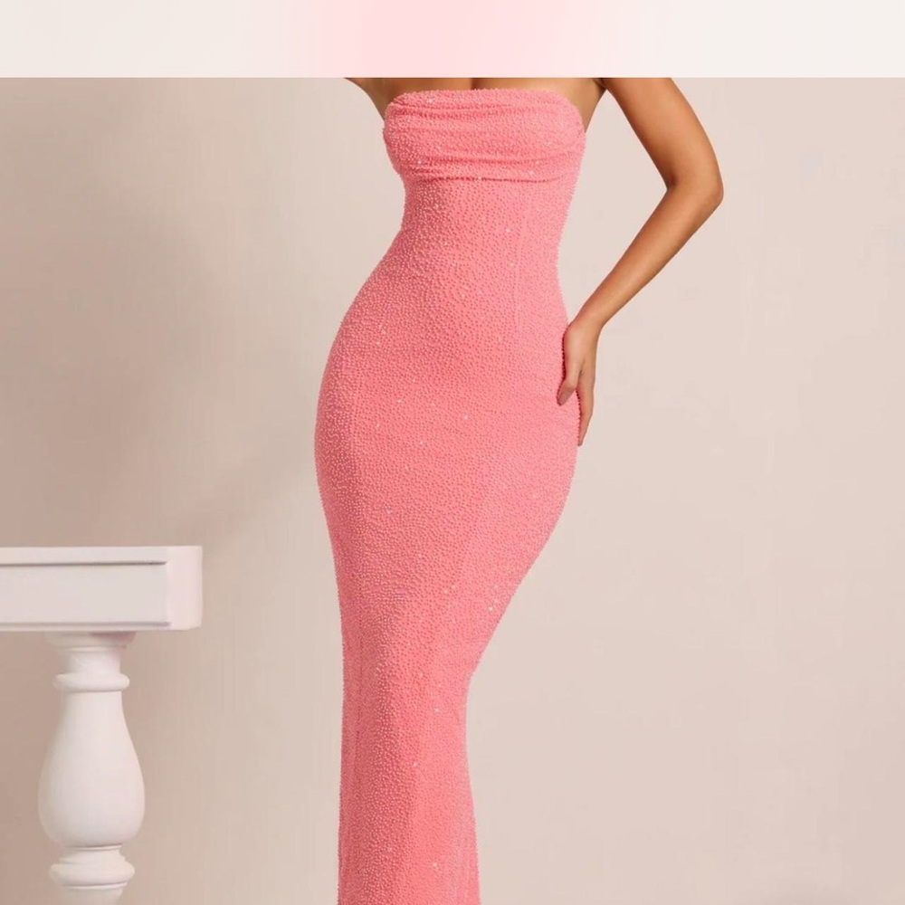 Elegant Pink Strapless Dress